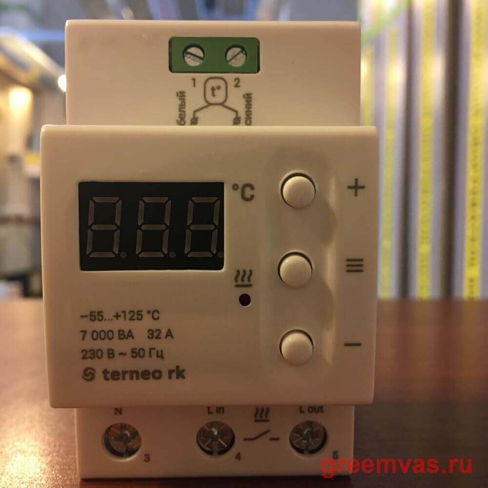 Электронный терморегулятор (термостат) Terneo RK 32 A на DIN рейку для электрических котлов