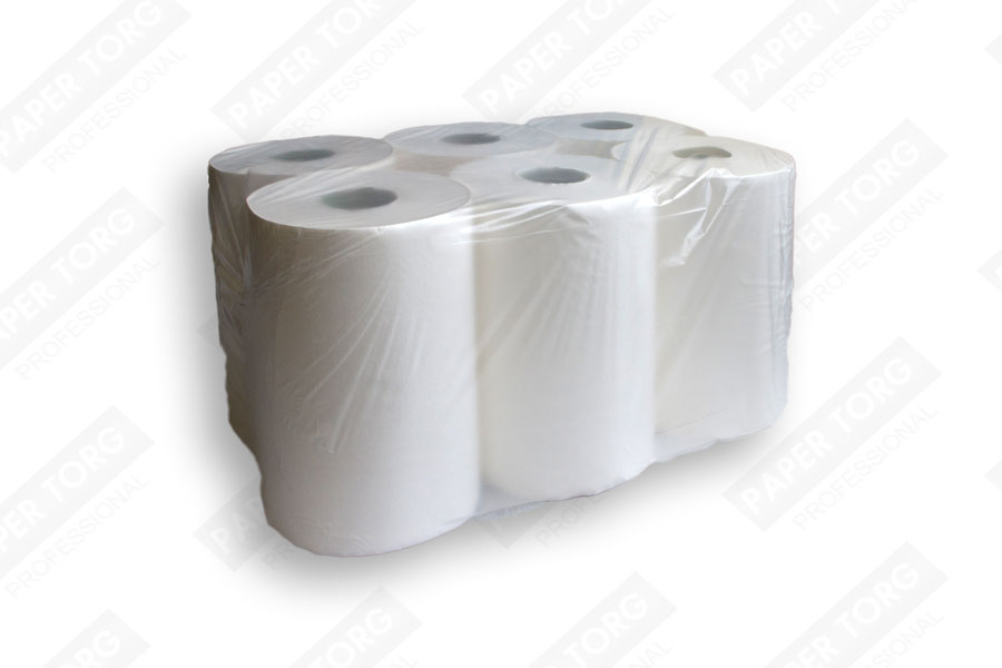Бумажные однослойные полотенца в рулоне на втулке, 250м H19см