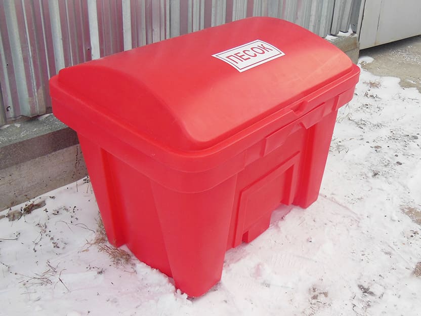 Пластиковый контейнер с крышкой ТанПласт ТП-500 (пожарный ящик для песка)