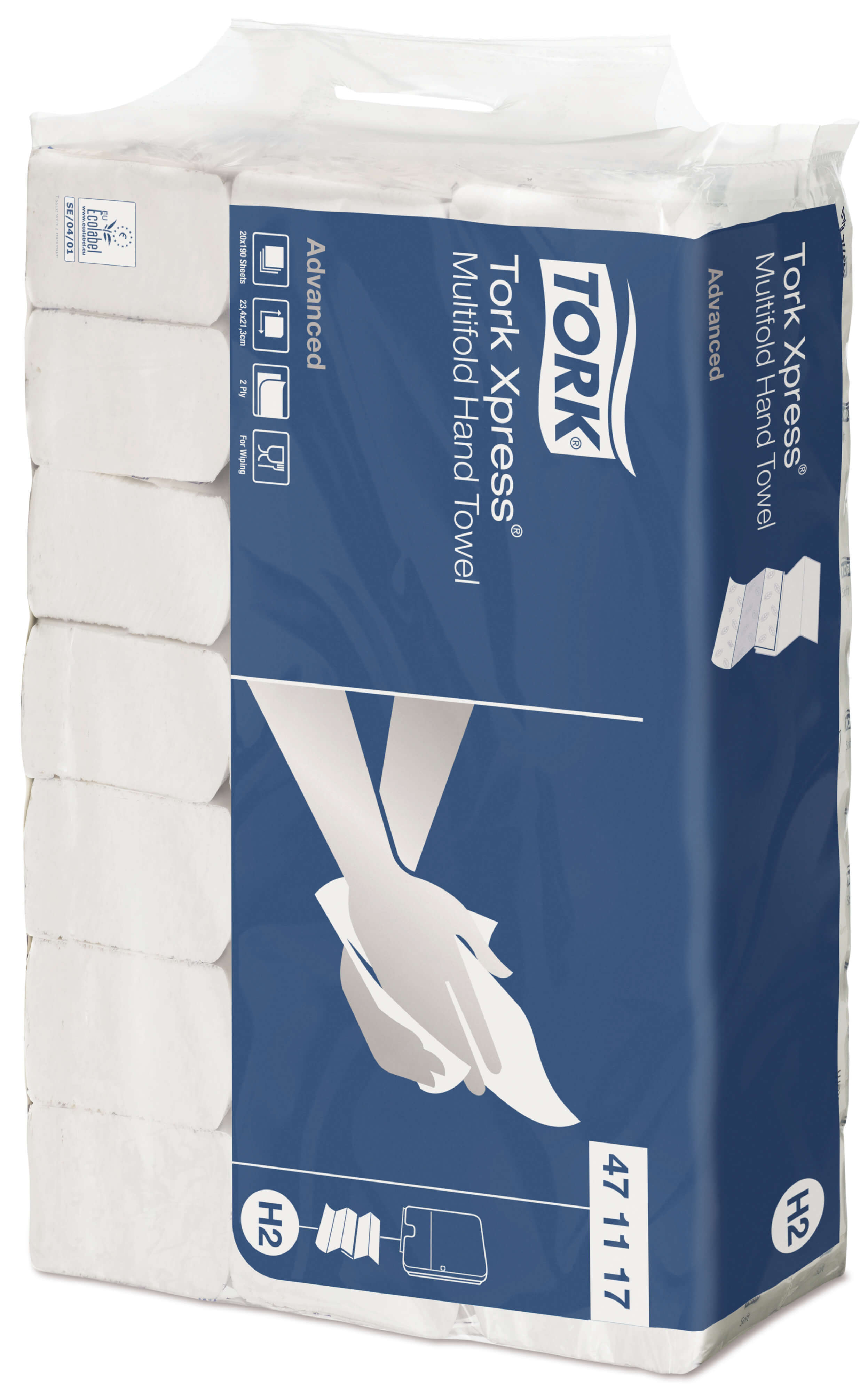 Листовые бумажные полотенца Tork Xpress® Advanced двухслойные, Multifold сложения, 190 листов