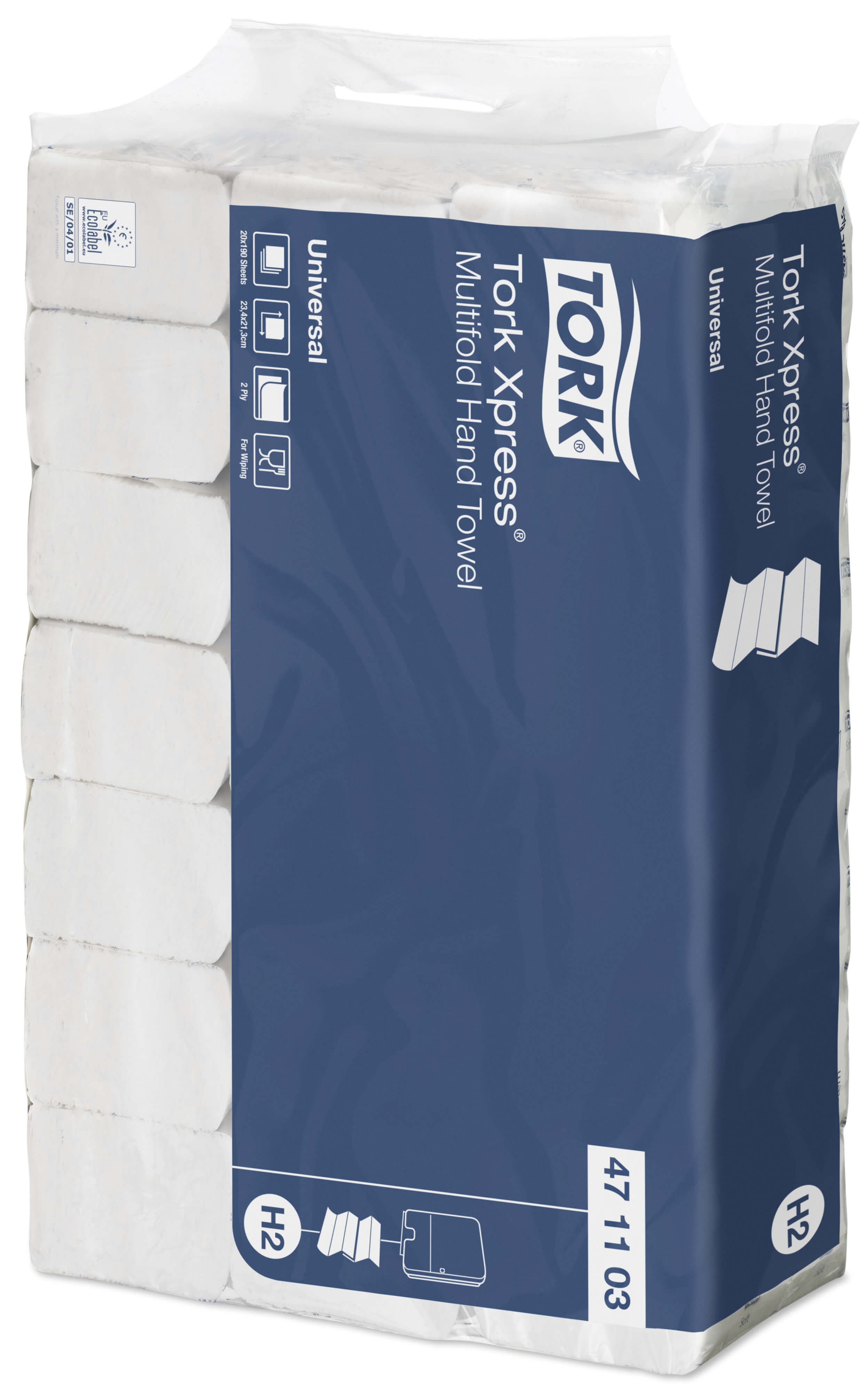 Листовые бумажные полотенца Tork Xpress® Universal двухслойные, Multifold сложения, 190 листов