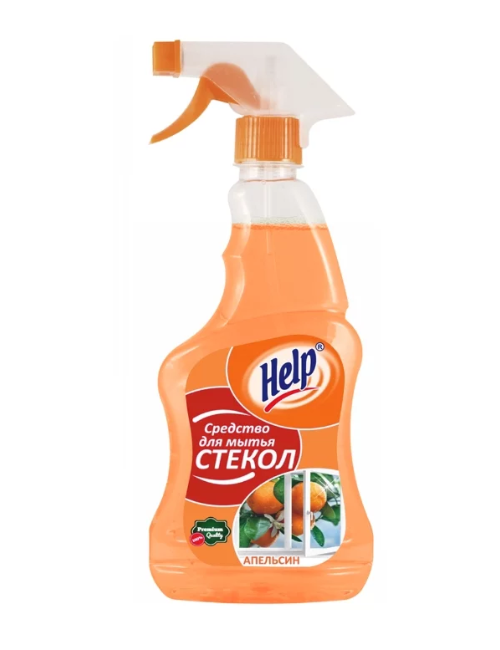 Средство для мытья стекол «Help Апельсин», 500мл (оранжевый)