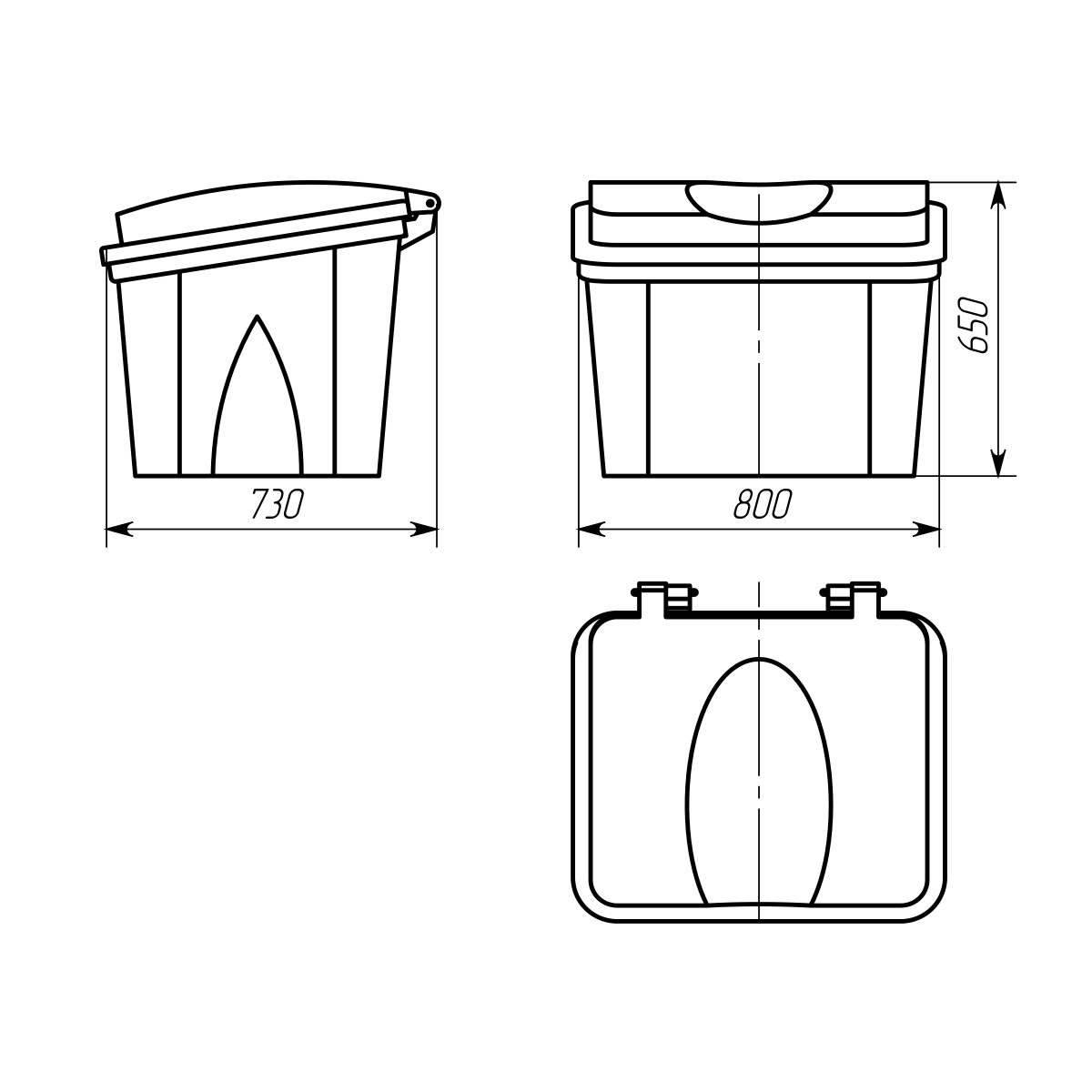 Пластиковый контейнер с крышкой ТанПласт ТП-200 (для ветоши)