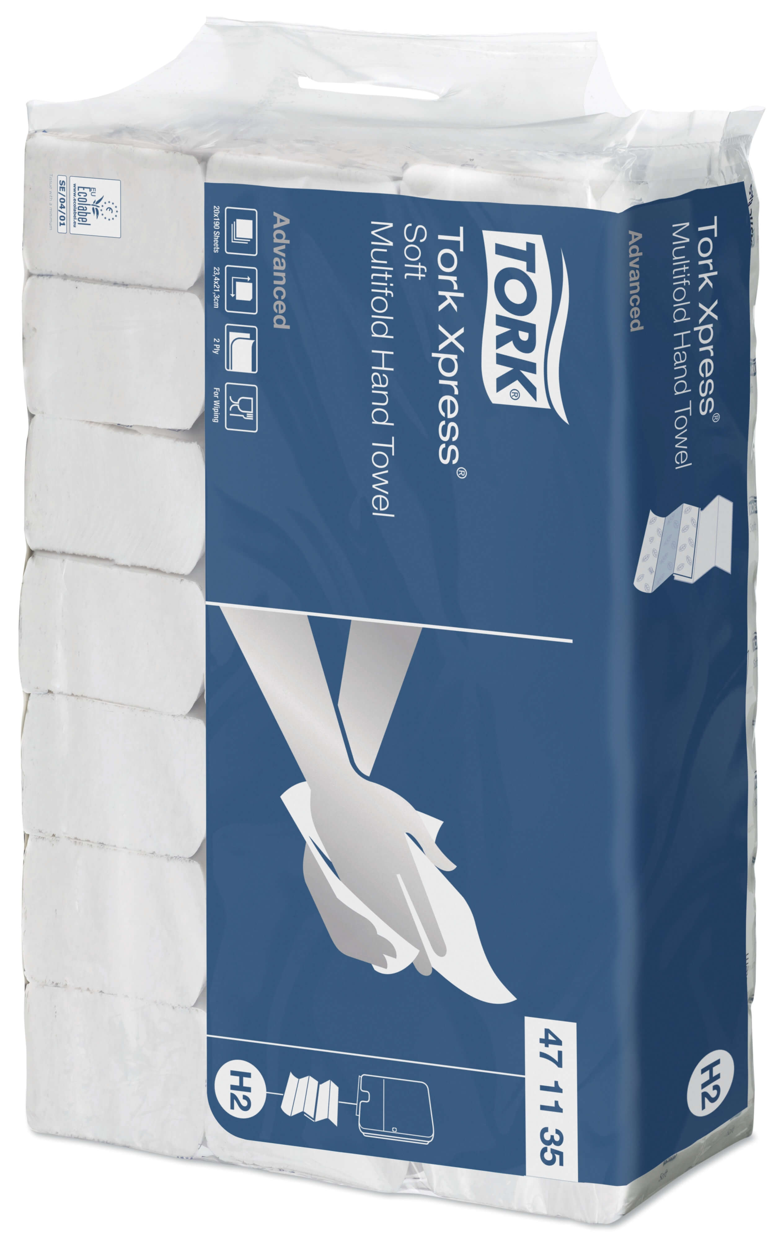 Листовые бумажные полотенца Tork Xpress® Advanced двухслойные, Multifold сложения (мягкие)