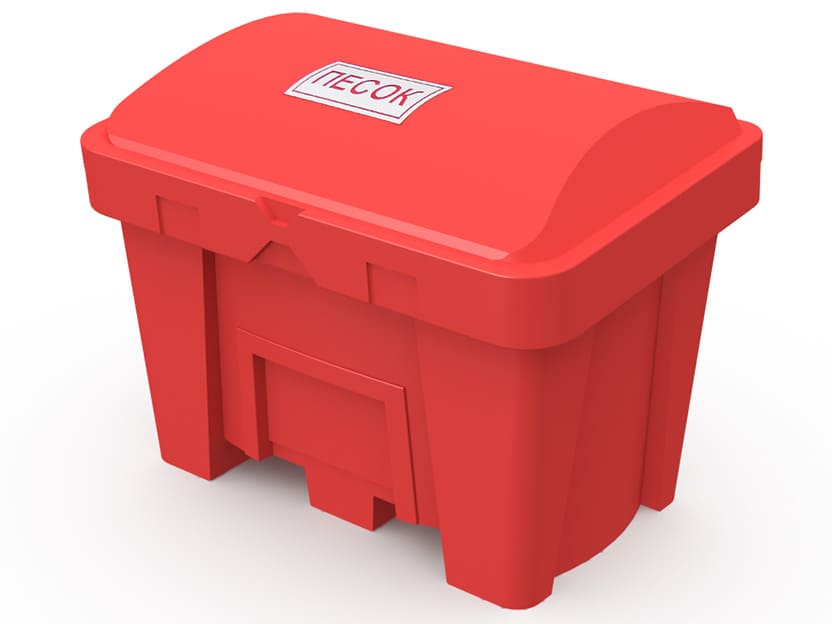 Пластиковый контейнер с крышкой ТанПласт ТП-500 (пожарный ящик для песка)