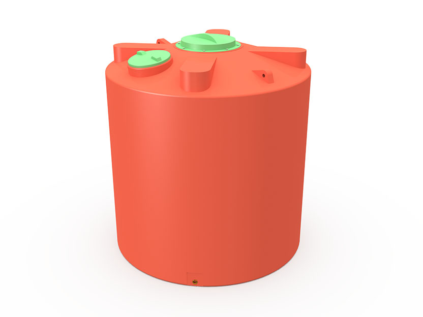 Пластиковая вертикальная цилиндрическая ёмкость для удобрений ТанПласт ТЦВП-5000 КАС (2шт в кассете)
