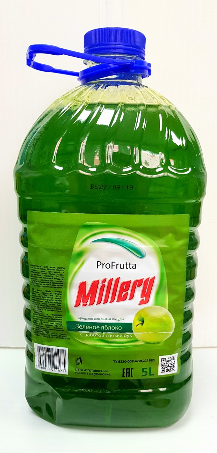 Средство для мытья посуды «Millery Зеленое яблоко», 5л ПЭТ