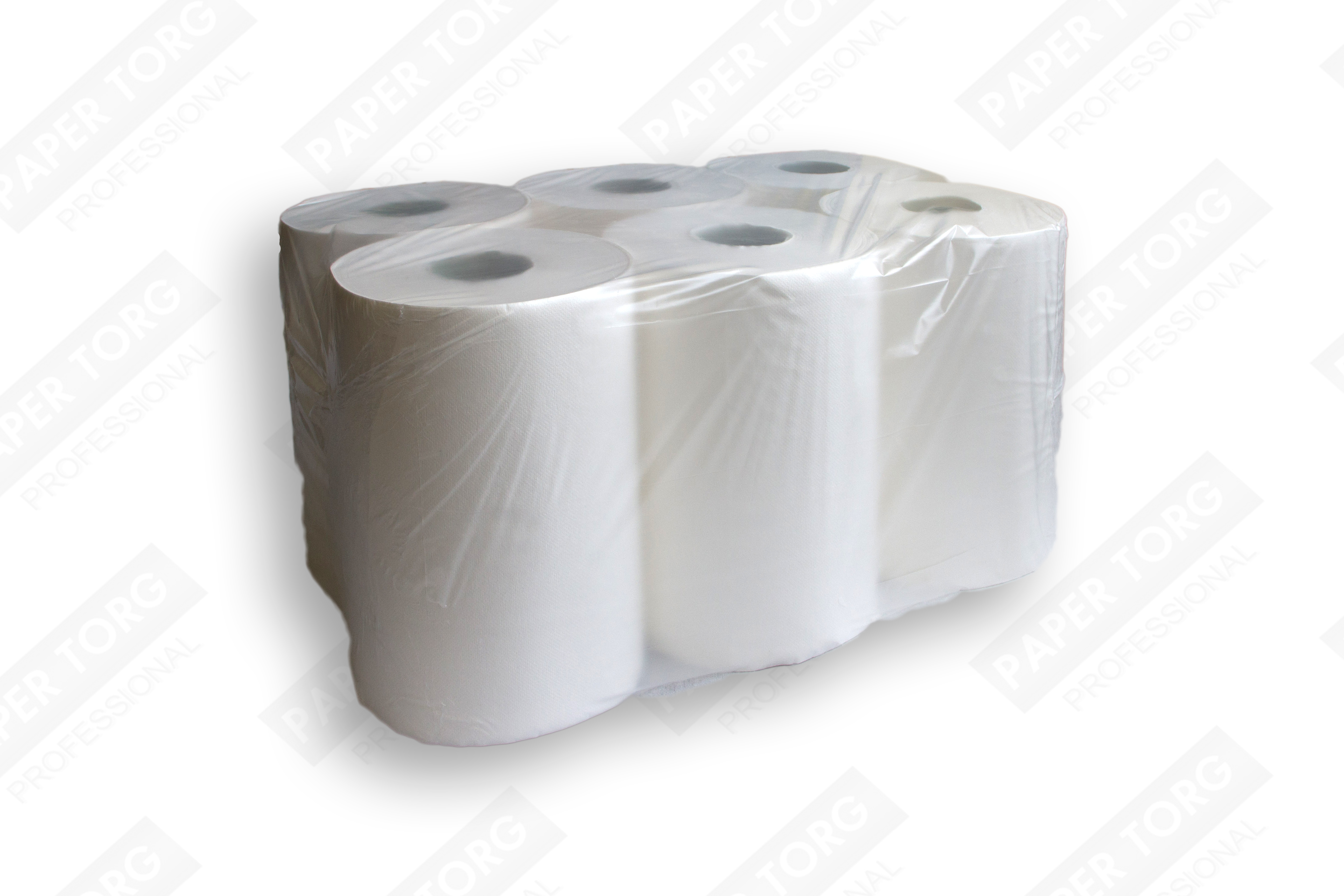 Бумажные двухслойные полотенца в рулоне на втулке, 60м H19см