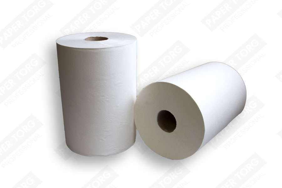 Бумажные однослойные полотенца в рулоне на втулке, 250м H19см (серые)